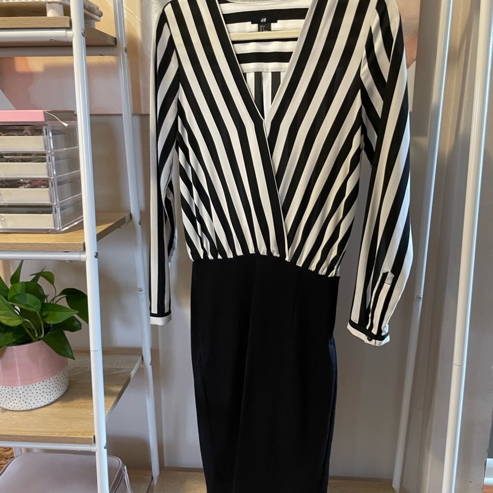 Black and White Striped Dress
